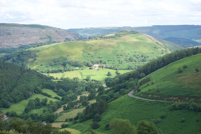 High angle view of agricultural field