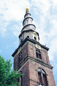 Low angle view of tower against sky