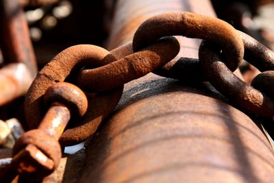 Close-up of rusty chain