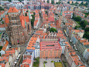 High angle shot of townscape