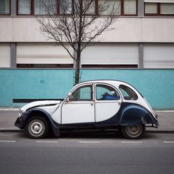 Cars parked on road