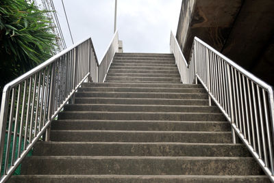 Low angle view of staircase against sky