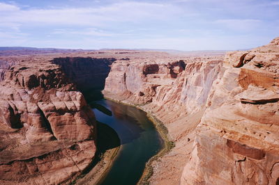 Panoramic view of rock formations against sky