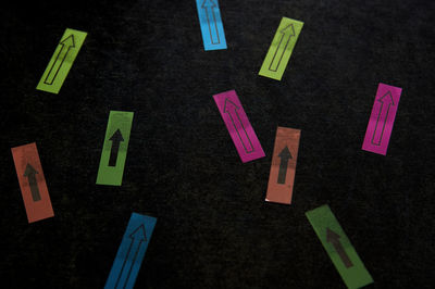 High angle view of text on paper