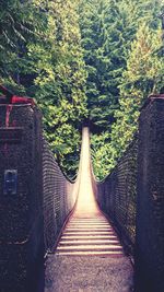 Footbridge amidst trees