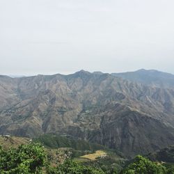 Scenic view of mountains against clear sky