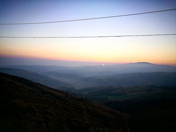 Scenic view of landscape against sky during sunset