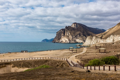 Scenic view of beach against sky