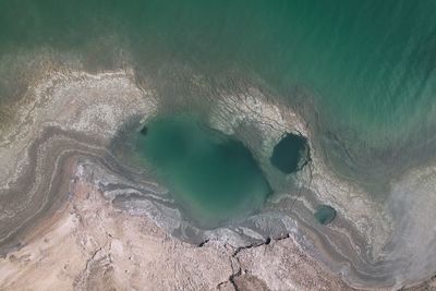 High angle view of sea shore