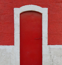 Full frame shot of red wall