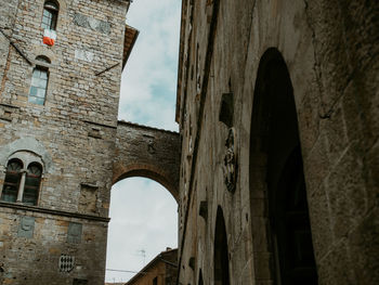 Low angle view of old building against sky