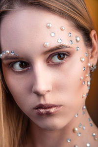 Close-up portrait of a beautiful young woman