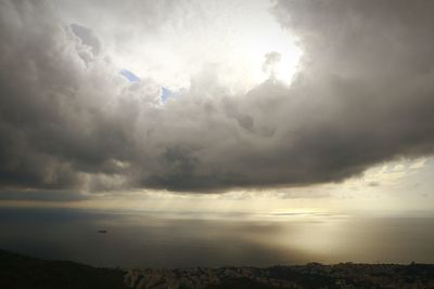 Storm clouds over landscape