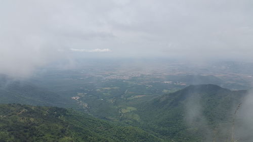 Aerial view of foggy weather