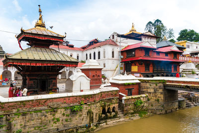 View of buildings against cloudy sky