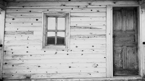 Closed door of old building