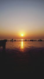 Scenic view of sea during sunset