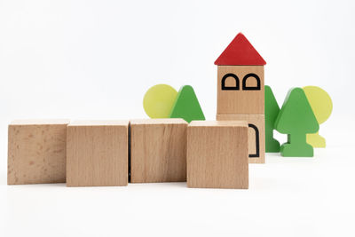 Close-up of toy against white background