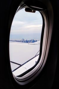Landscape seen through airplane window