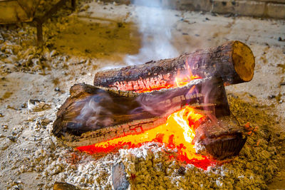 Close-up of fire in water