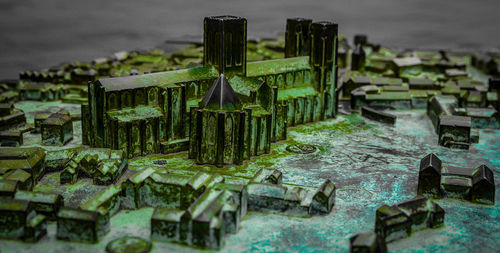 Close-up of abandoned building