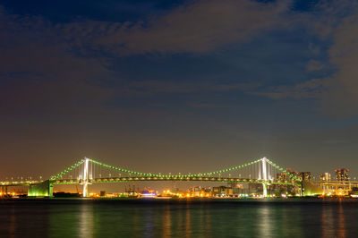 Night view of rainbow bridge in tokyo