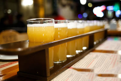 Close-up of drink on table in restaurant