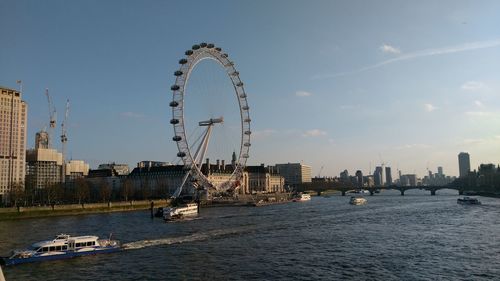 Ferris wheel with buildings in background