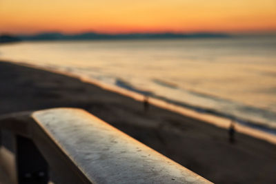 Close-up of sea during sunset