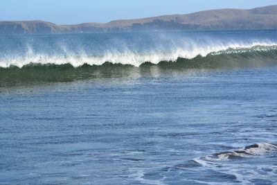 Waves rushing towards shore