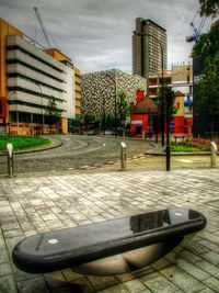 Empty road in city