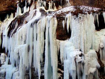 Close-up of frozen water