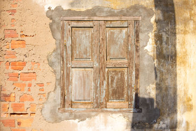 Closed door of old building