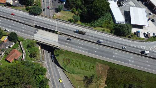 High angle view of bridge in city