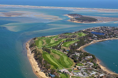 Chatham, cape cod golf course aerial