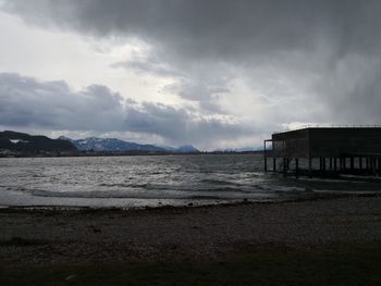 Scenic view of beach against sky