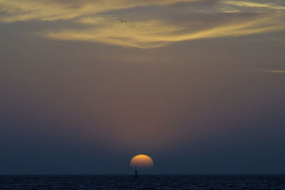 Scenic view of sea at sunset