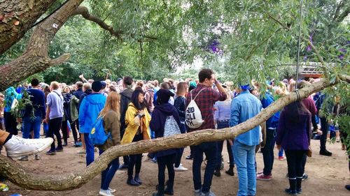 High angle view of people in park