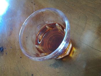 High angle view of tea on table
