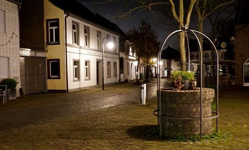 Illuminated street light at night