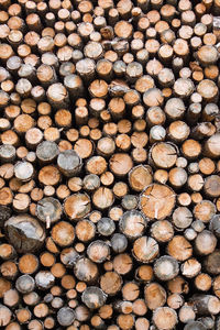 Full frame shot of logs