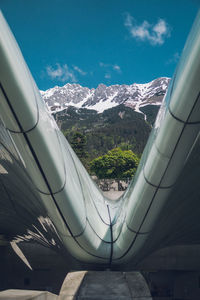 Aerial view of mountains against sky