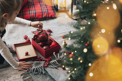 Close-up of christmas decorations