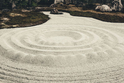 High angle view of sand dunes