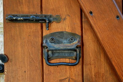 Close-up of old wooden door