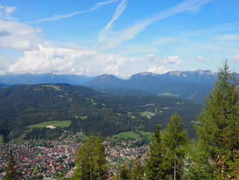 Scenic view of mountains against sky
