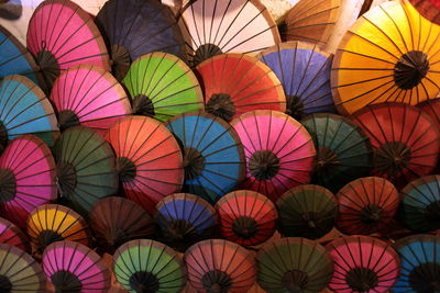 Full frame shot of multi colored parasols