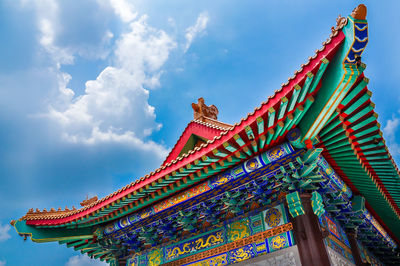 Low angle view of temple against sky