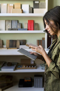 Woman reading book