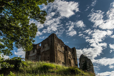 Low angle view of historic building against sky